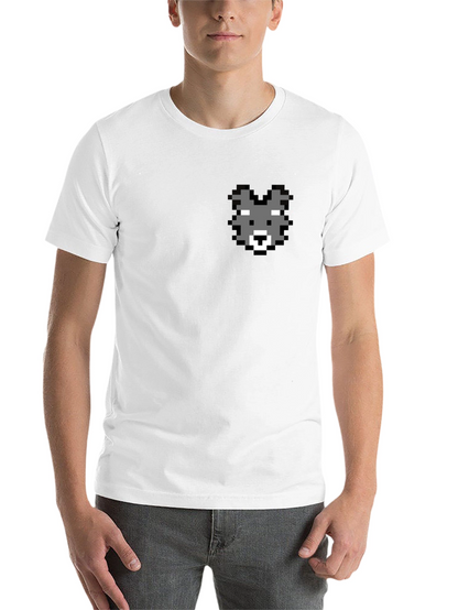 Pixel Wolf Graphic Tee - Classic Black Cotton