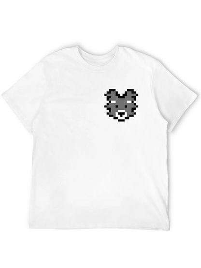 Pixel Wolf Graphic Tee - Classic Black Cotton