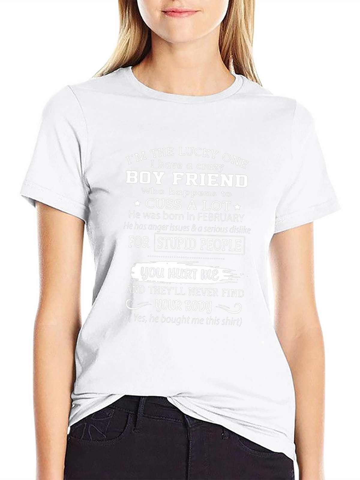 Crazy Boyfriend Novelty Graphic T-Shirt