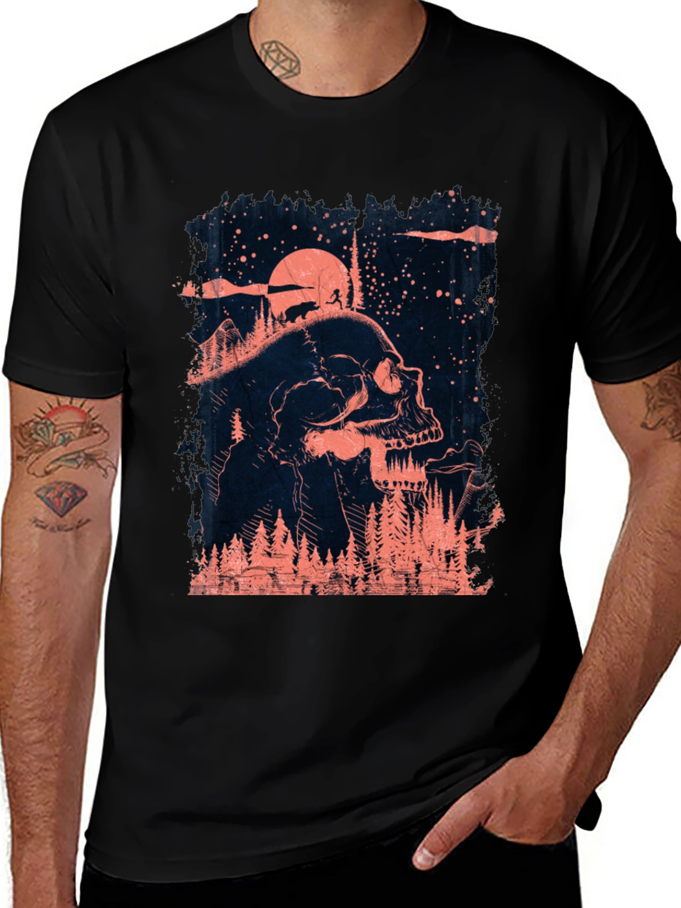 Skull & Forest Graphic T-Shirt