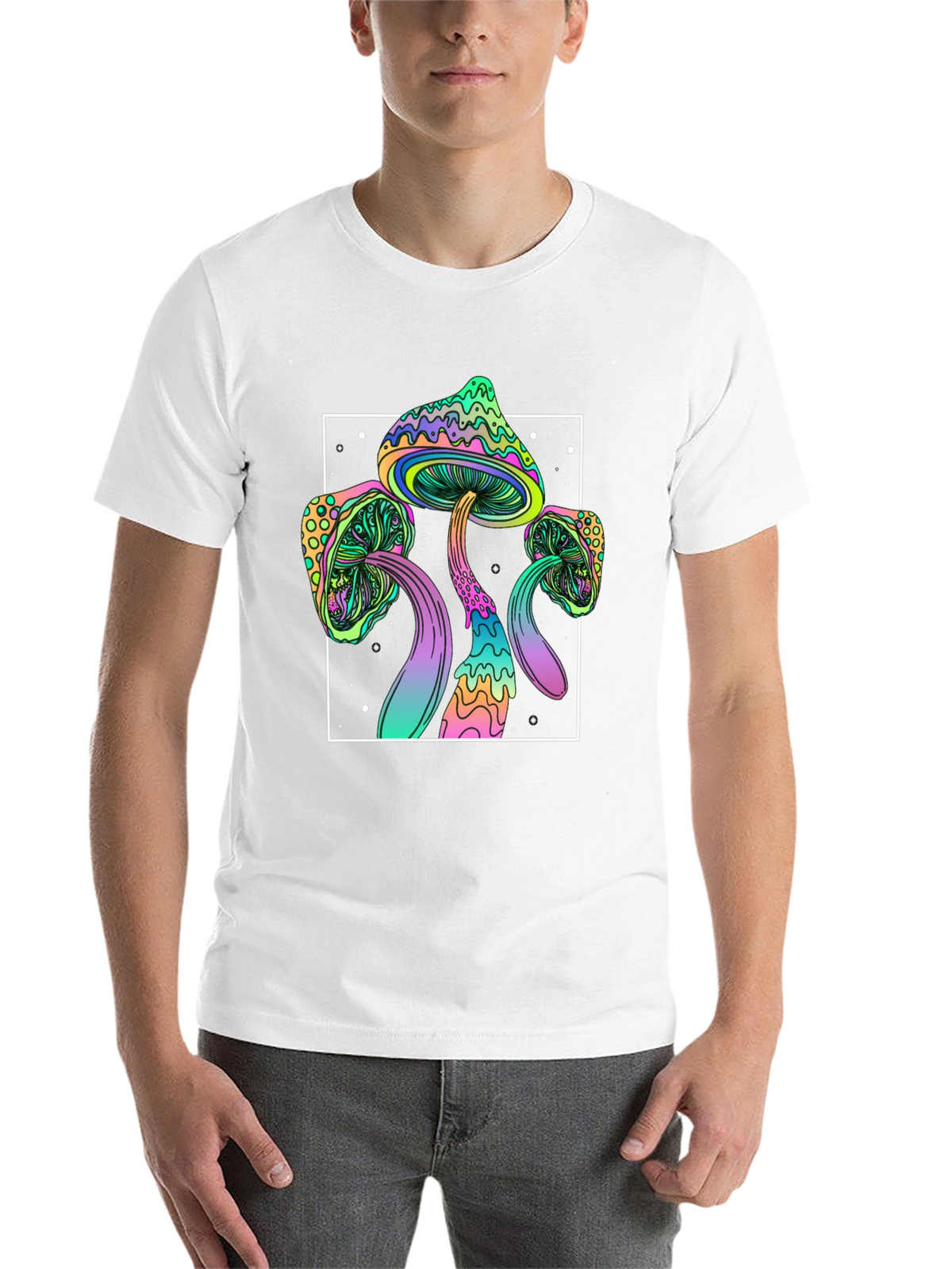 Psychedelic Mushroom T-Shirt - Black Trippy Tee