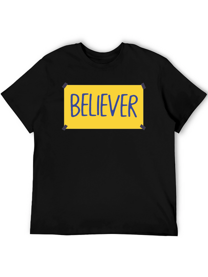 Believer Graphic Tee - Black Crew Neck T-Shirt