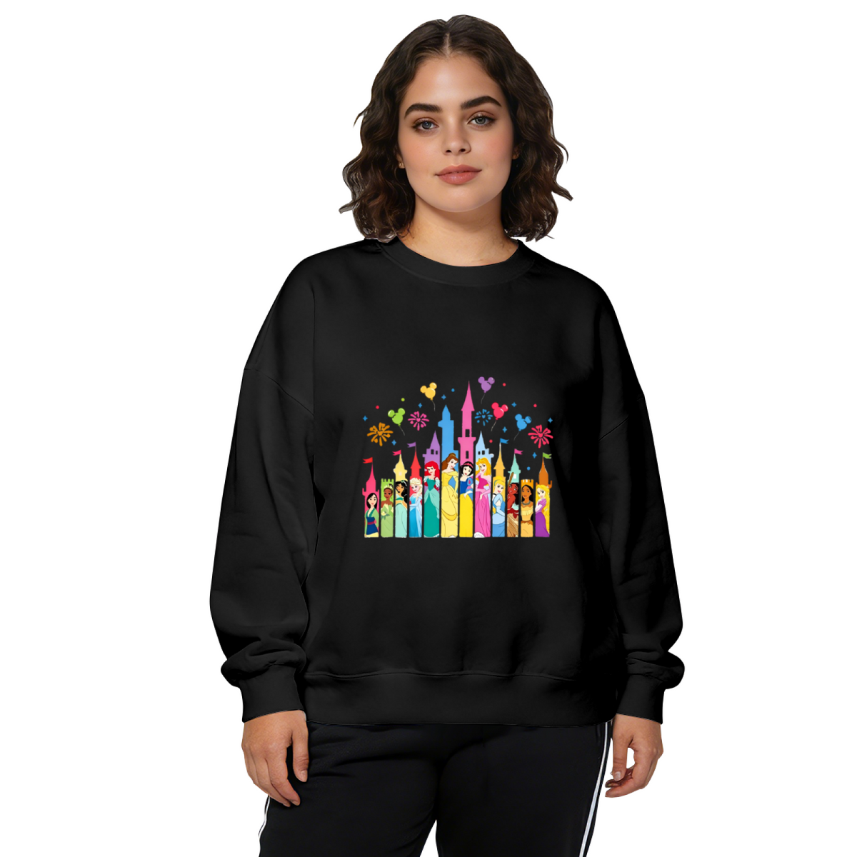 Magic Disney Princess Castle Colorful Crewneck Sweatshirt