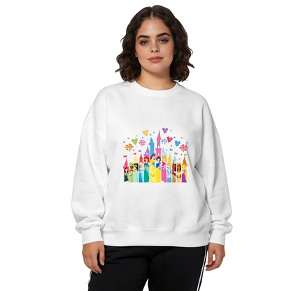 Magic Disney Princess Castle Colorful Crewneck Sweatshirt