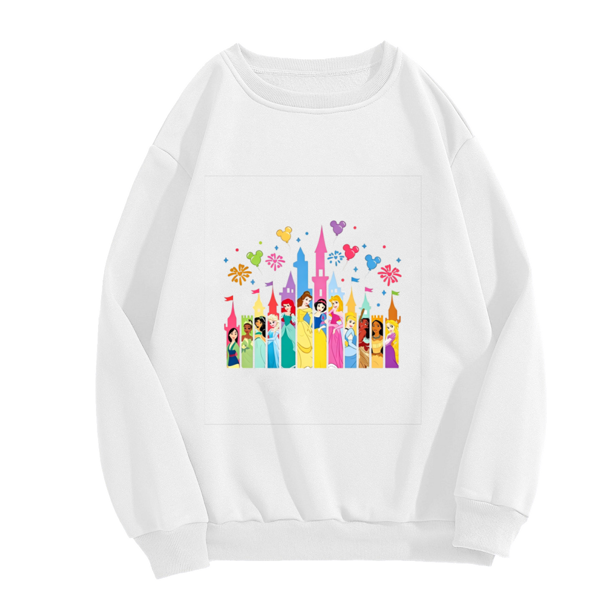Magic Disney Princess Castle Colorful Crewneck Sweatshirt