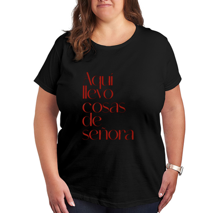 Spanish Quote Aquí Llevo Cosas De Señora Minimal Tee