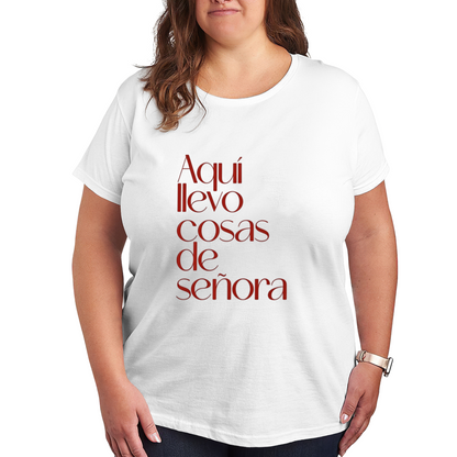 Spanish Quote Aquí Llevo Cosas De Señora Minimal Tee