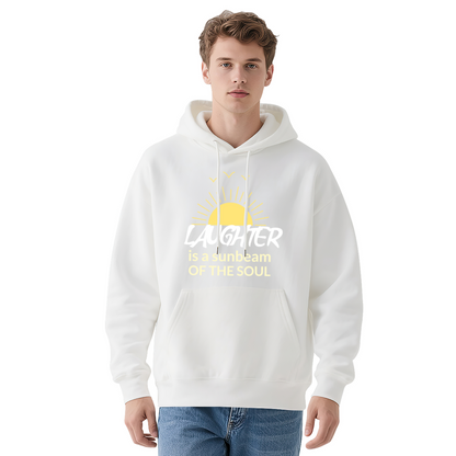 Laughter Is A Sunbeam Of The Soul Sun Graphic Hoodie, Warm Comfort Red Sweatshirt