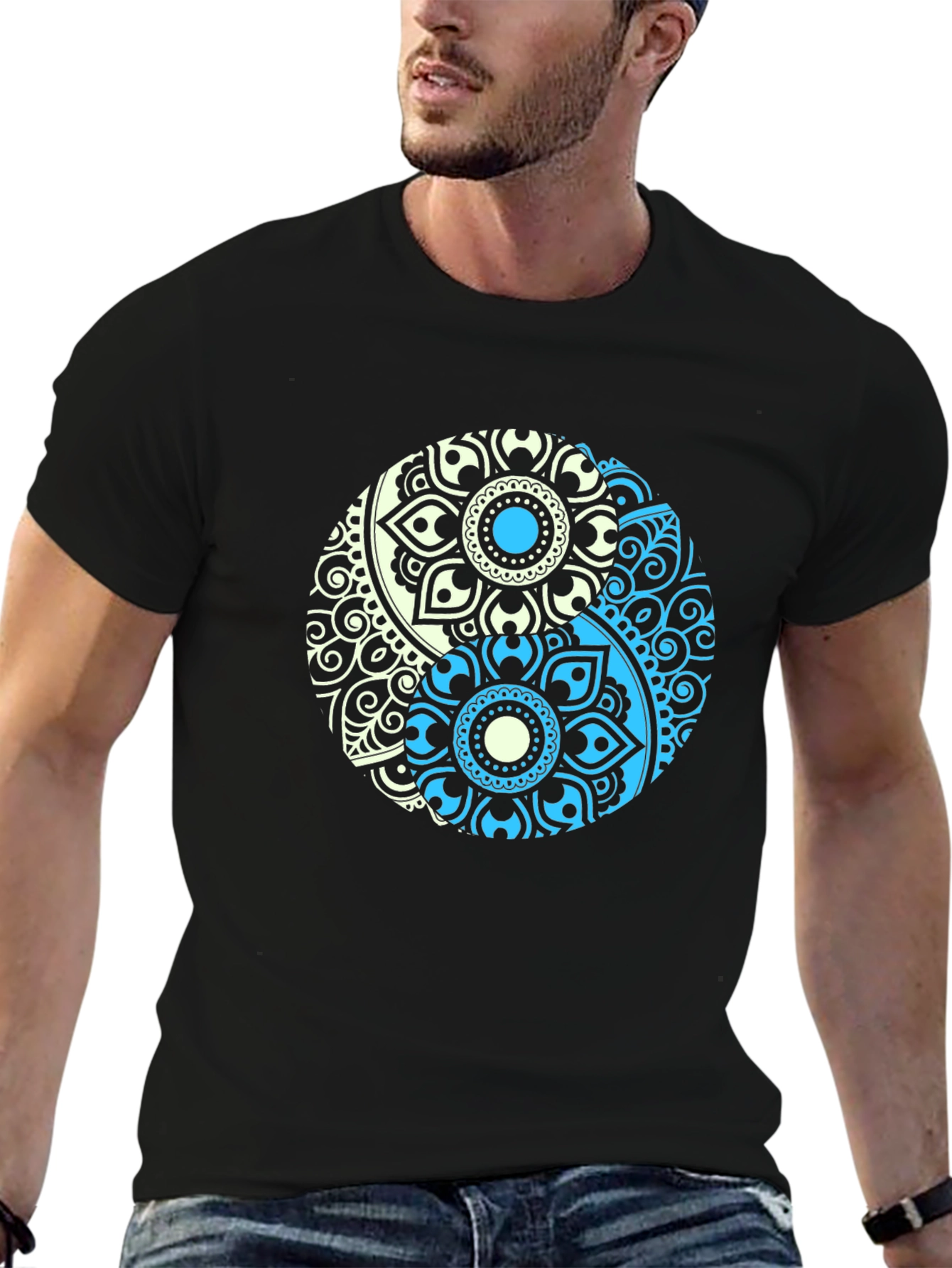 Yin Yang Mandala Graphic T-Shirt - Relaxed Fit