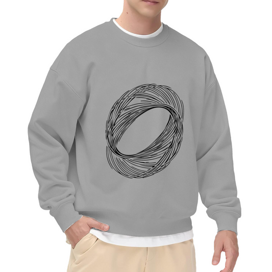 Abstract Sketch Oval Art Minimalist Graphic Crewneck Sweatshirt
