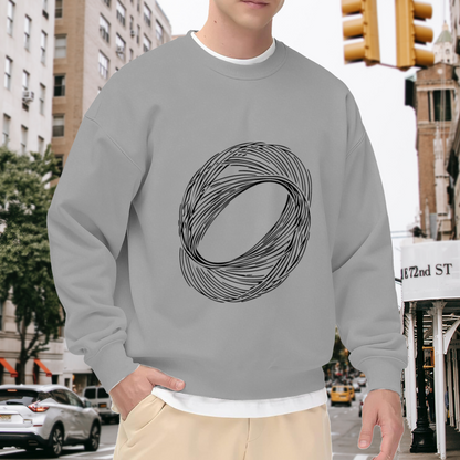 Abstract Sketch Oval Art Minimalist Graphic Crewneck Sweatshirt