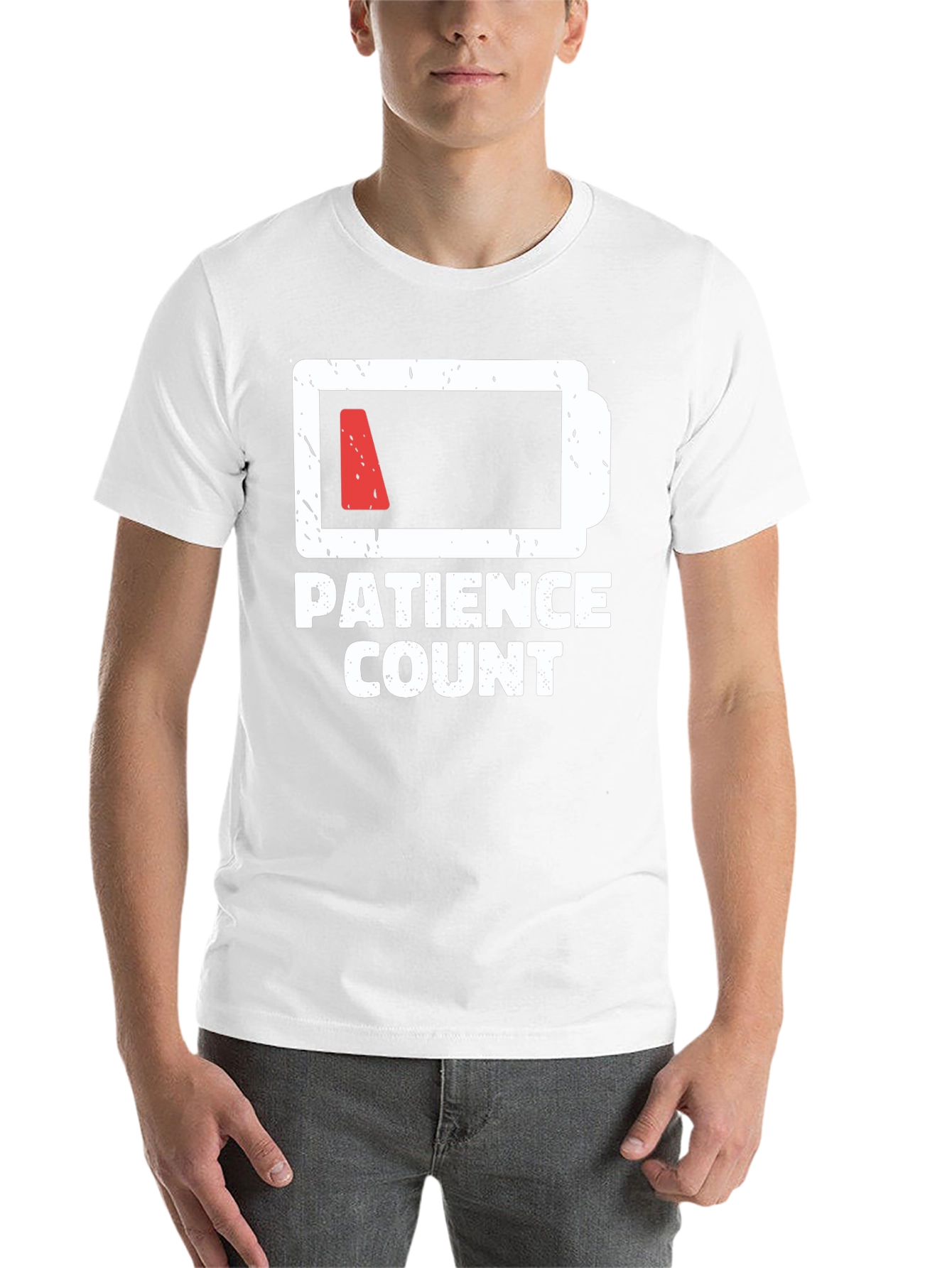 Patience Count Low Battery Graphic T-Shirt