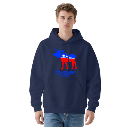 Bull Moose Progressive Party Vintage Patriotic White Hoodie, Relax Comfort Fit