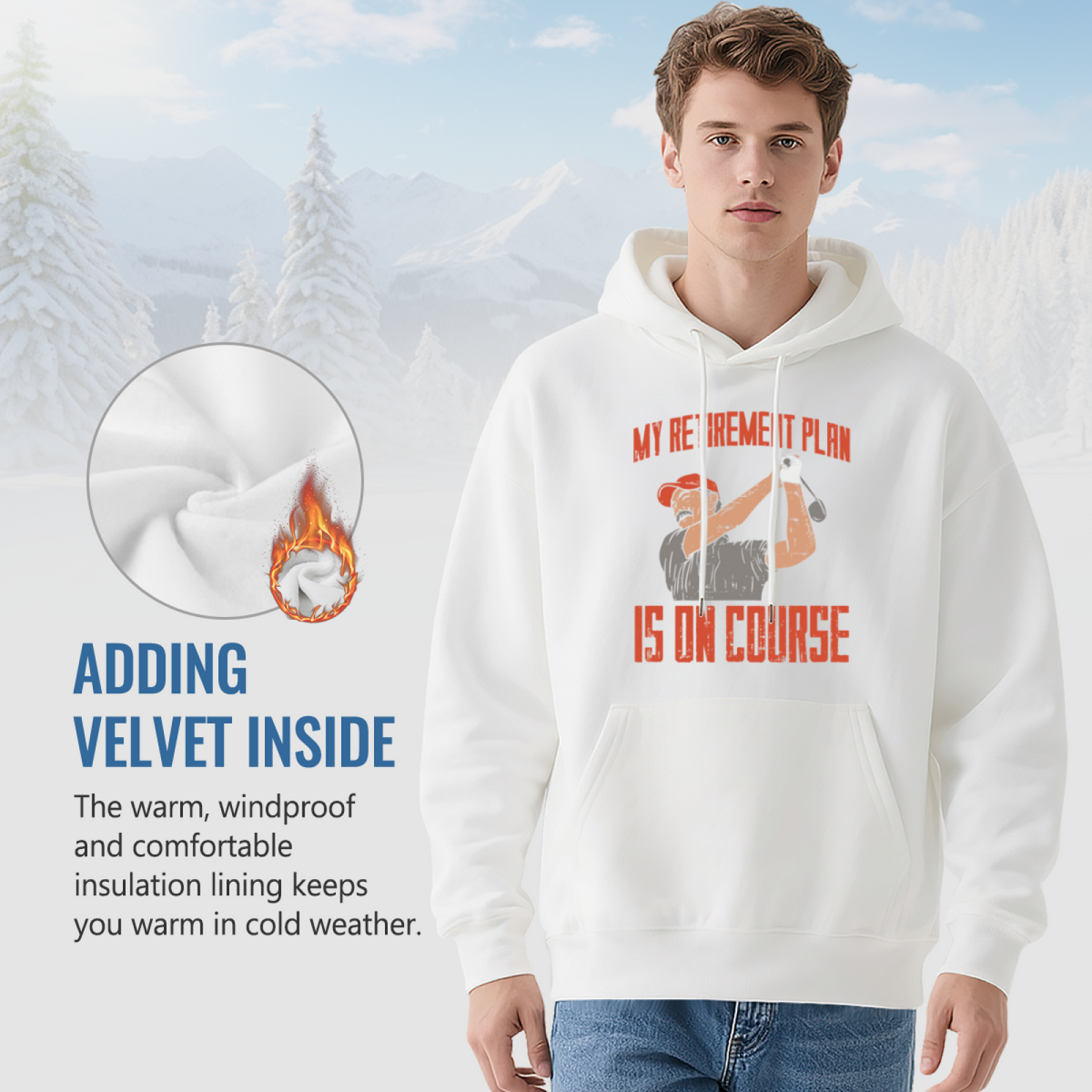 My Retirement Plan Is On Course Golf Lover White Hoodie, Relaxed Comfort Casual Top