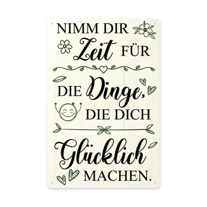 Floral Dragonfly Brave Dream Quote Vintage Metal Tin Sign Encouragement Wall Plaque