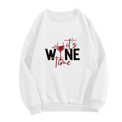 It's Wine Time Graphic Crewneck Sweatshirt