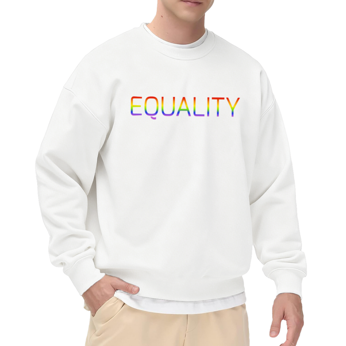 Rainbow Equality Pride Statement Graphic Crewneck Sweatshirt