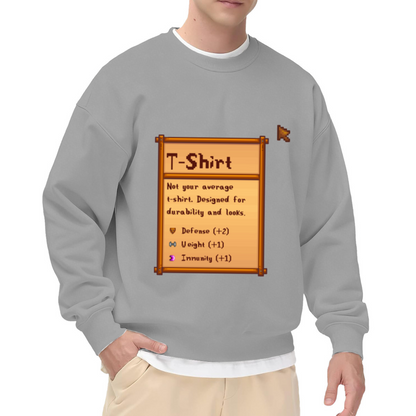 Stardew Valley Item Stats Pixel Window Funny Gamer Crewneck Sweatshirt