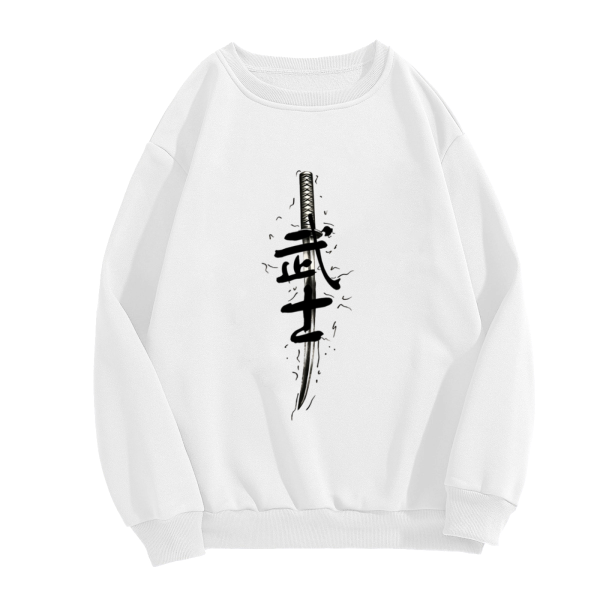 Samurai Blade Warrior Graphic Layered Sweatshirt