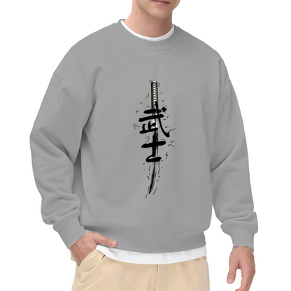 Samurai Blade Warrior Graphic Layered Sweatshirt