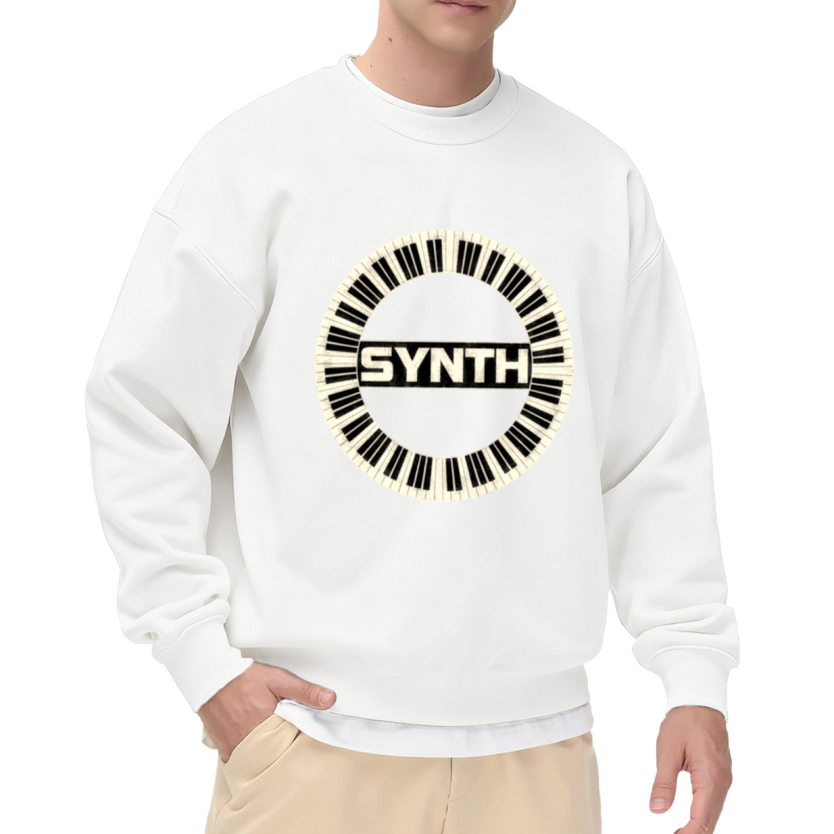 Synth Retro Keyboard Music Lover Crewneck Sweatshirt