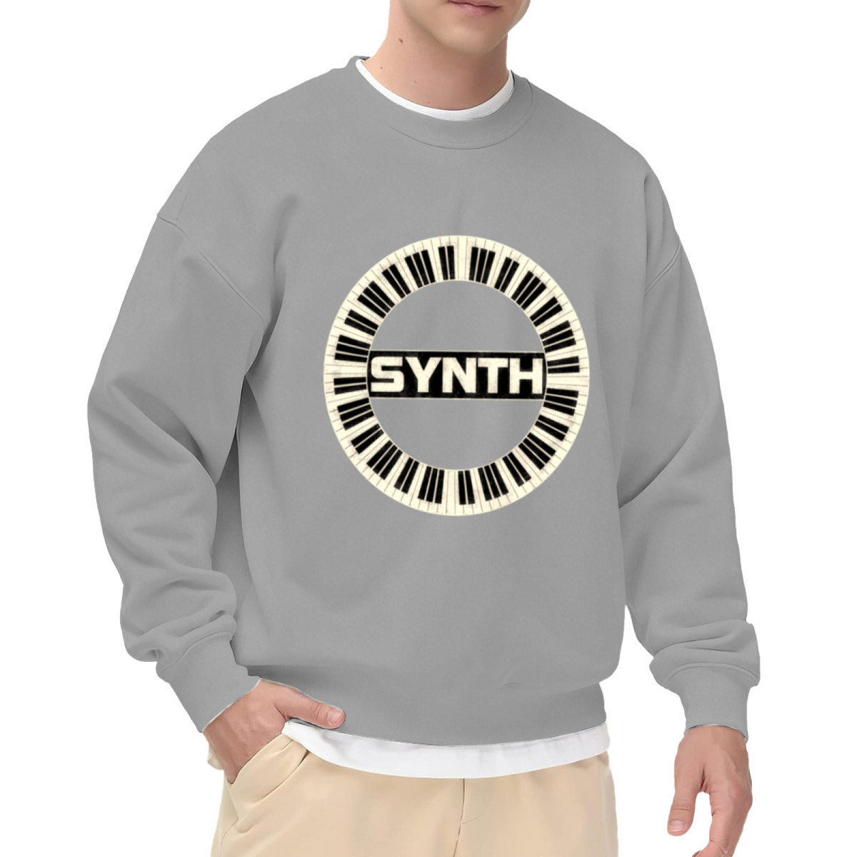 Synth Retro Keyboard Music Lover Crewneck Sweatshirt