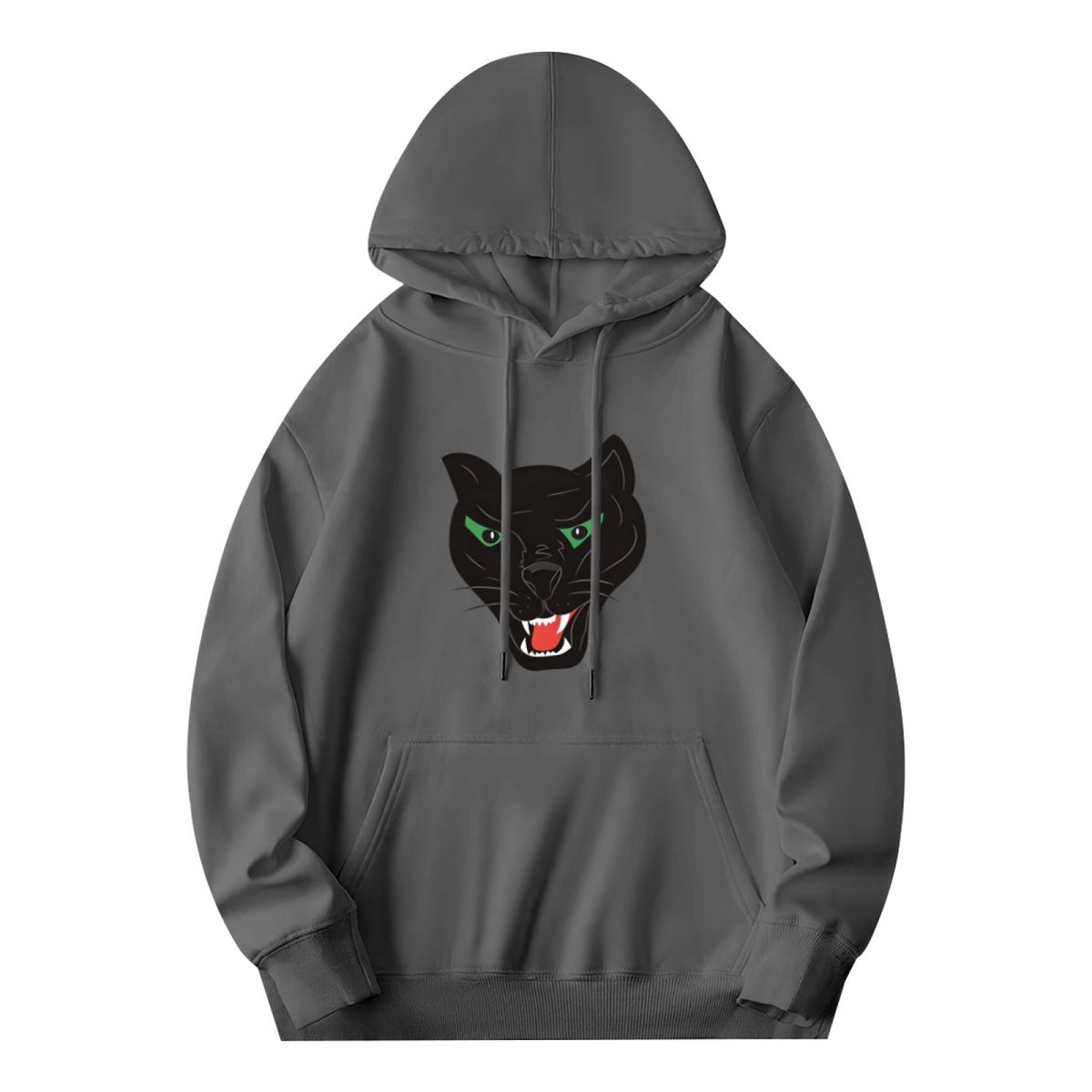 Fierce Black Panther Animal Print Dark Gray Hoodie
