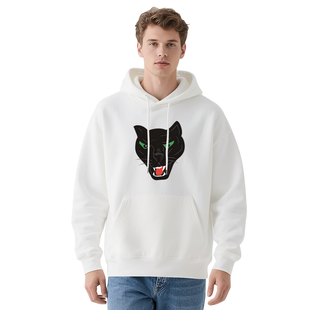 Fierce Black Panther Animal Print Dark Gray Hoodie