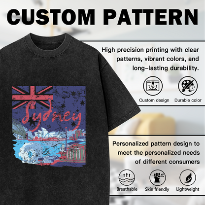 Sydney Australia Flag Retro Distressed Skyline T-Shirt