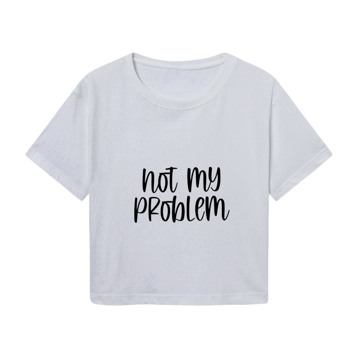 Not My Problem Chill Lazy Vibe Minimal Gray Crop Top