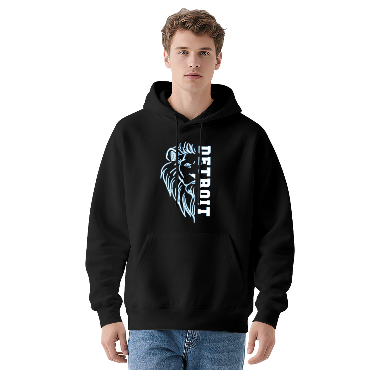 Fierce Detroit Lion Animal Graphic Street Hoodie