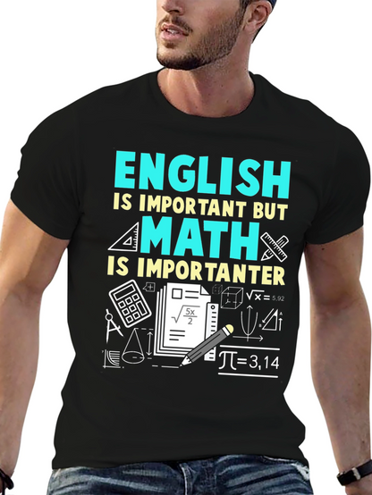 Math Is Importanter T-Shirt - Black Cotton Blend