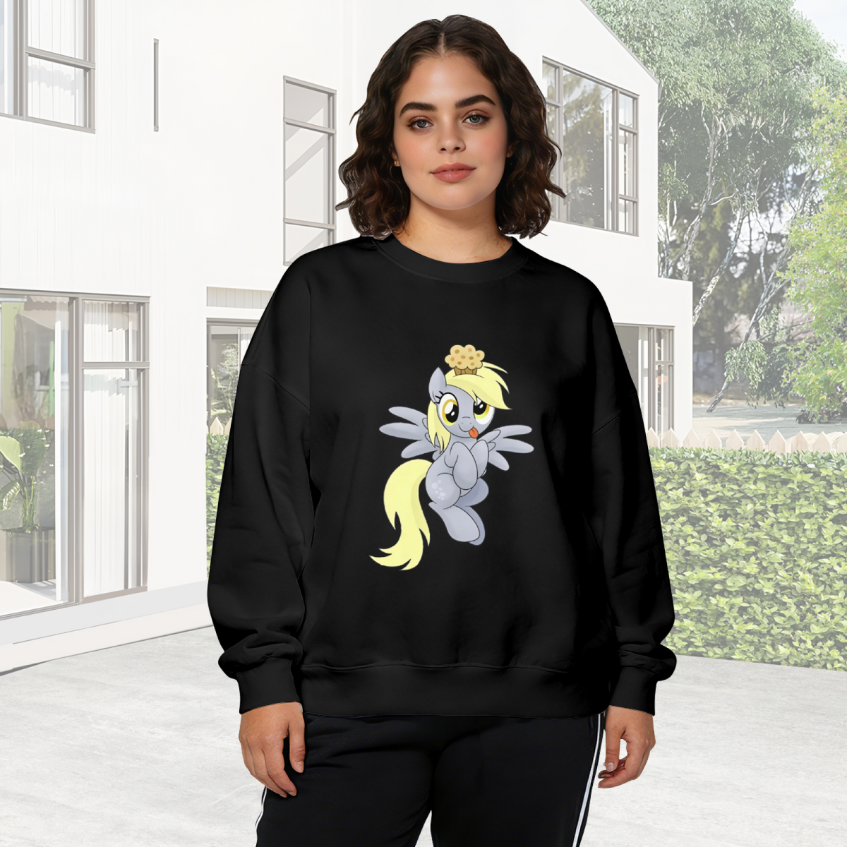Funny My Little Pony Derpy Hooves Cartoon Crewneck Sweatshirt