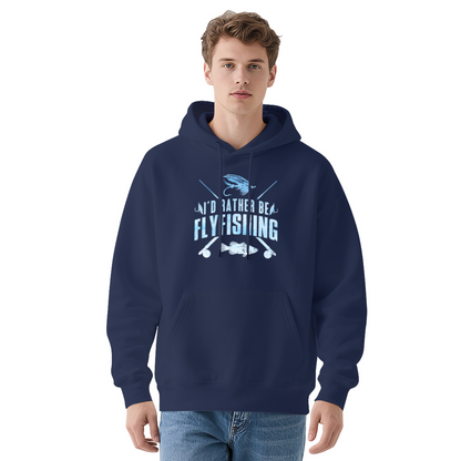 I¡¯d Rather Be Fly Fishing Retro Gray Hoodie, Breathable Outdoor Comfort