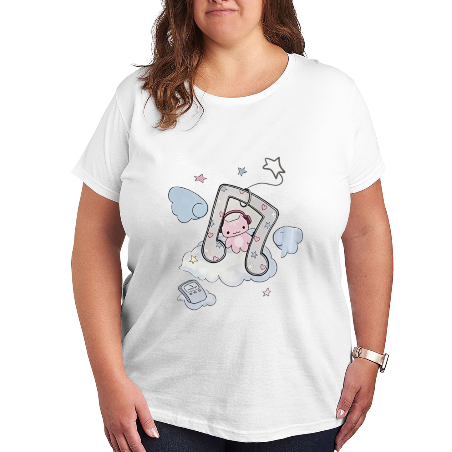 Kawaii Cloud Music Note Cute Cartoon Tee