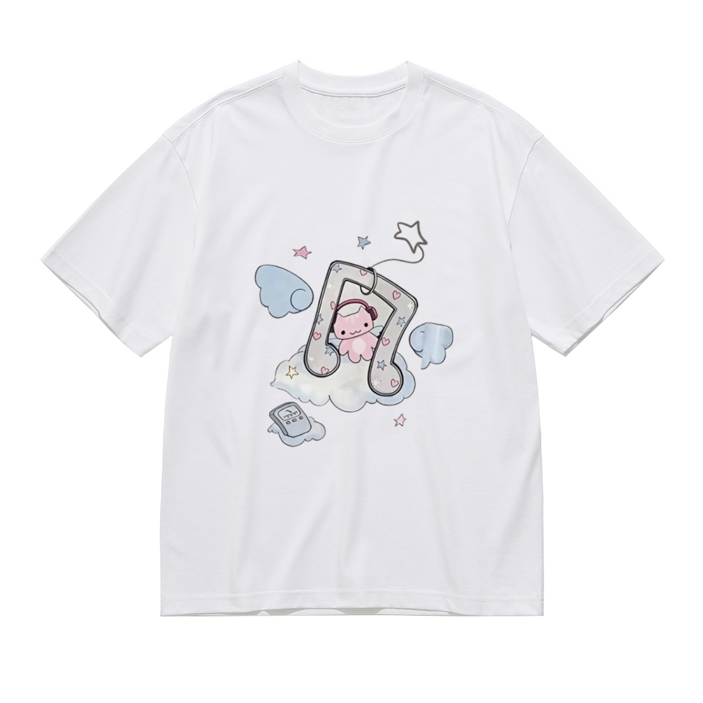 Kawaii Cloud Music Note Cute Cartoon Tee