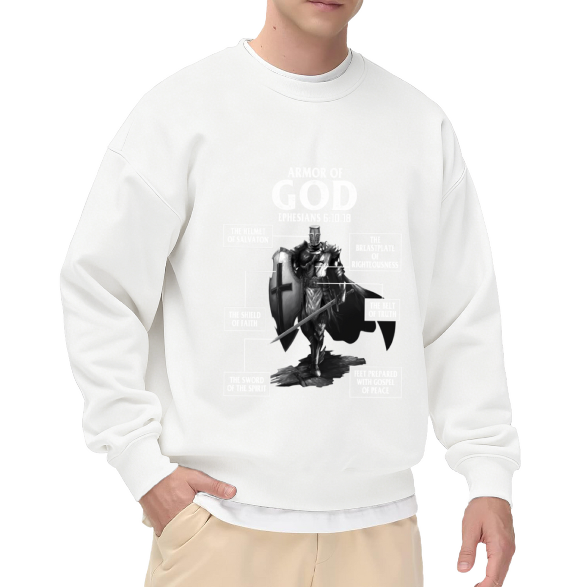 Full Armor Of God Ephesians 6:10 Knight Graphic Sweatshirt