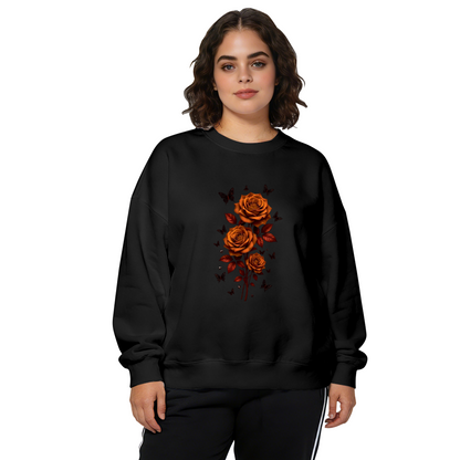 Moody Dark Floral Trendy Crewneck Sweatshirt