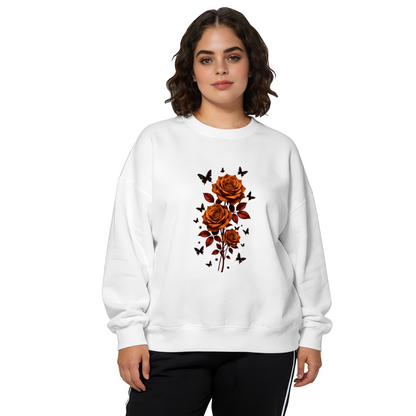 Moody Dark Floral Trendy Crewneck Sweatshirt