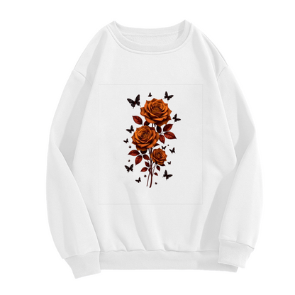 Moody Dark Floral Trendy Crewneck Sweatshirt