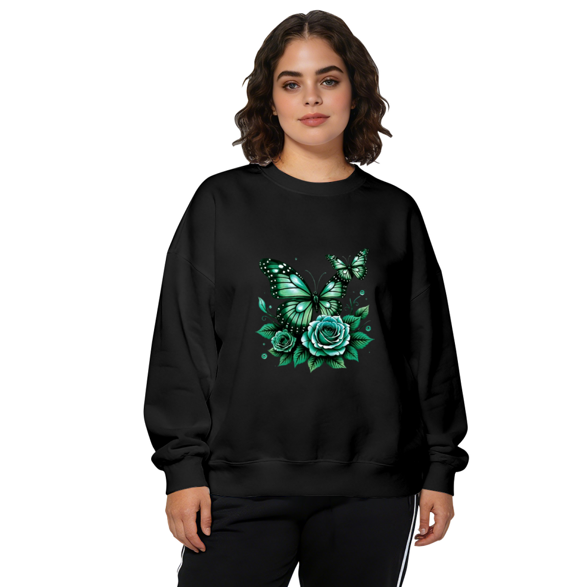 Retro Floral Print Crewneck Sweatshirt