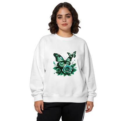 Retro Floral Print Crewneck Sweatshirt
