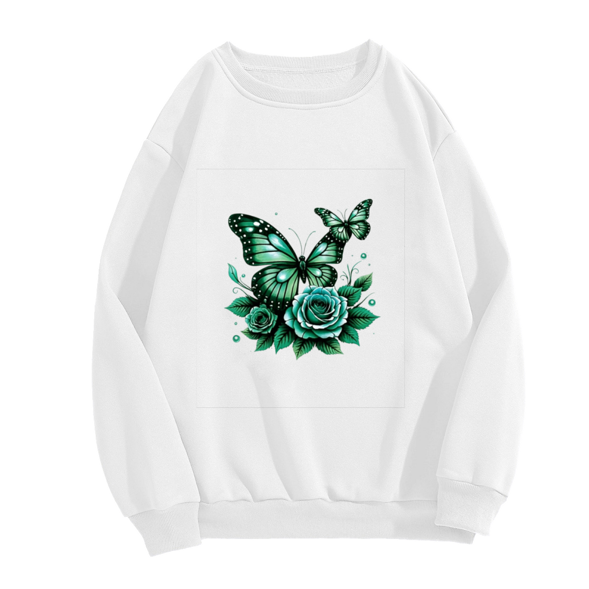 Retro Floral Print Crewneck Sweatshirt