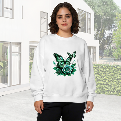 Retro Floral Print Crewneck Sweatshirt