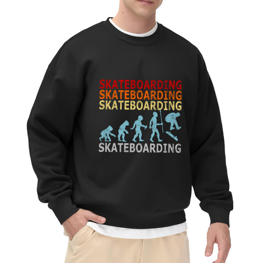 Skateboarding Evolution Retro Skater Crewneck Sweatshirt