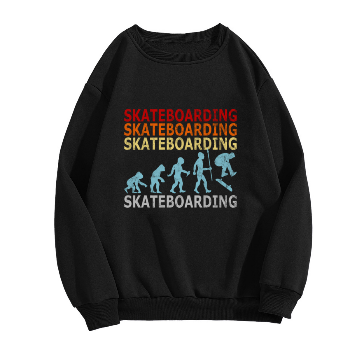 Skateboarding Evolution Retro Skater Crewneck Sweatshirt