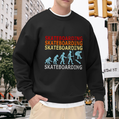 Skateboarding Evolution Retro Skater Crewneck Sweatshirt