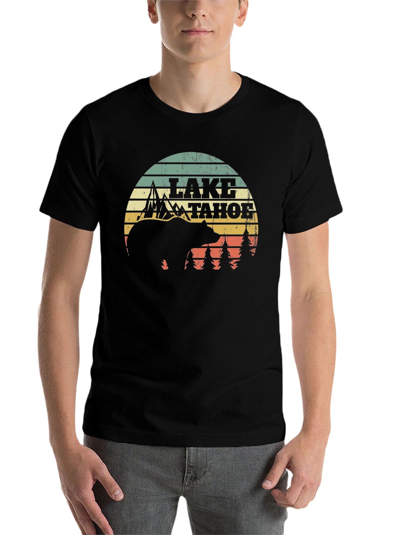 Lake Tahoe Bear Graphic Tee - Nature Inspired Design