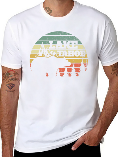 Lake Tahoe Bear Graphic Tee - Nature Inspired Design