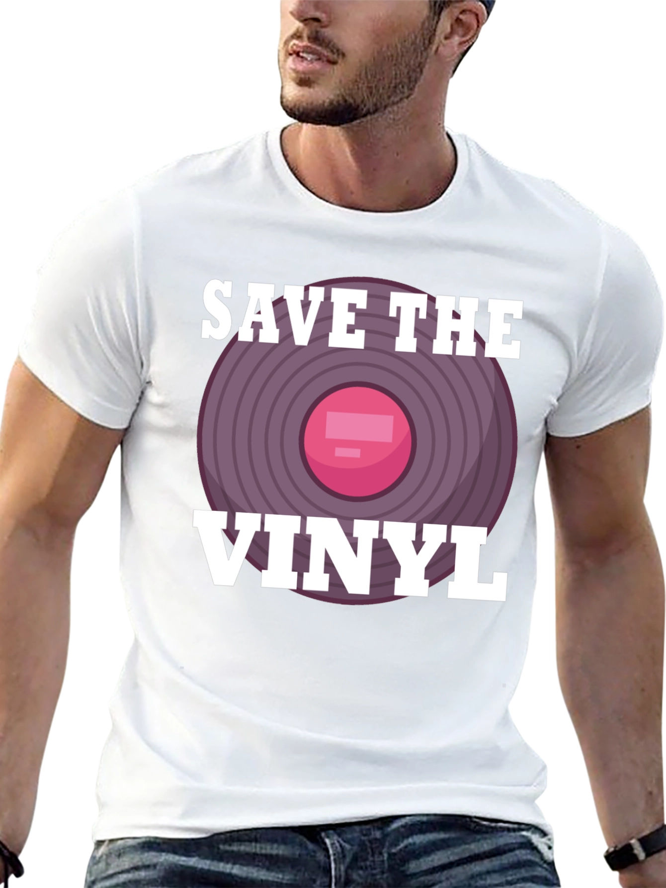 Save The Vinyl Graphic Tee - Music Lover T-Shirt